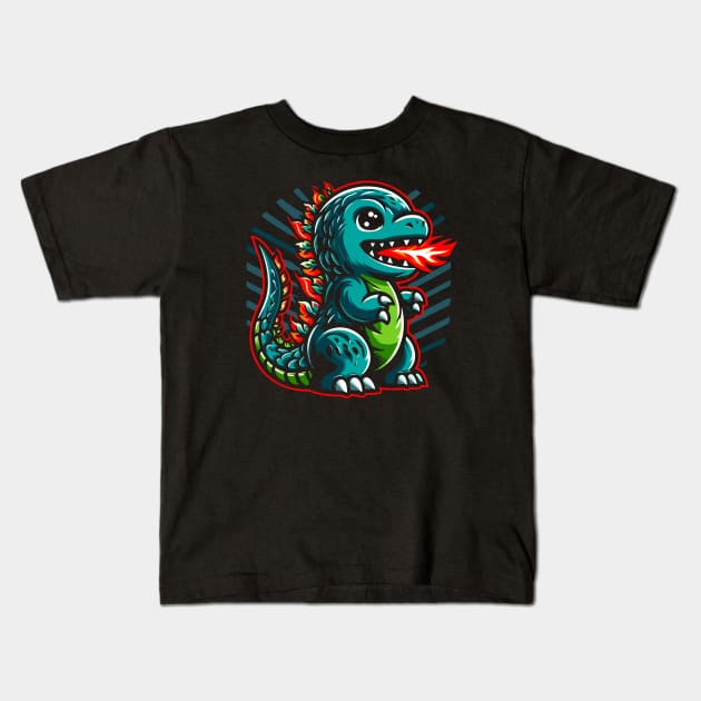 Godzilla Kids T-Shirt by Rizstor